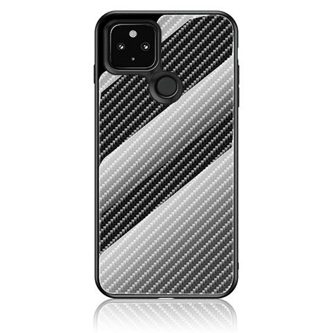 Coque Rebord Contour Silicone et Vitre Miroir Housse Etui Degrade Arc en Ciel LS2 pour Google Pixel 4a 5G Noir