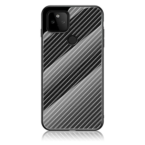 Coque Rebord Contour Silicone et Vitre Miroir Housse Etui Degrade Arc en Ciel LS2 pour Google Pixel 5a 5G Noir