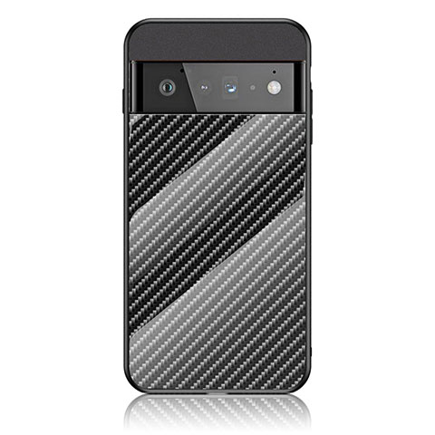 Coque Rebord Contour Silicone et Vitre Miroir Housse Etui Degrade Arc en Ciel LS2 pour Google Pixel 6 Pro 5G Noir