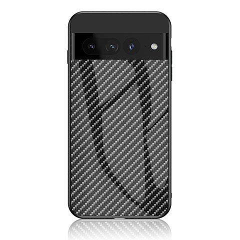 Coque Rebord Contour Silicone et Vitre Miroir Housse Etui Degrade Arc en Ciel LS2 pour Google Pixel 7 Pro 5G Noir