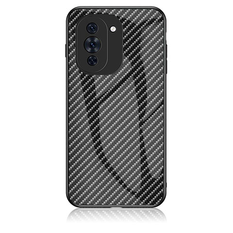 Coque Rebord Contour Silicone et Vitre Miroir Housse Etui Degrade Arc en Ciel LS2 pour Huawei Nova 10 Pro Noir