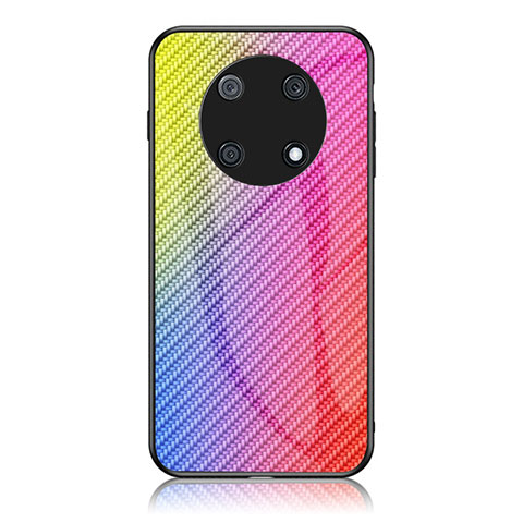 Coque Rebord Contour Silicone et Vitre Miroir Housse Etui Degrade Arc en Ciel LS2 pour Huawei Nova Y90 Rose