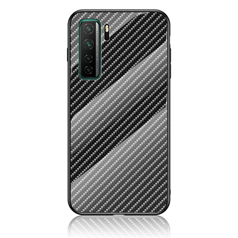 Coque Rebord Contour Silicone et Vitre Miroir Housse Etui Degrade Arc en Ciel LS2 pour Huawei P40 Lite 5G Noir