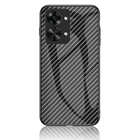 Coque Rebord Contour Silicone et Vitre Miroir Housse Etui Degrade Arc en Ciel LS2 pour OnePlus Nord 2T 5G Noir