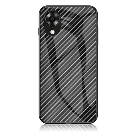 Coque Rebord Contour Silicone et Vitre Miroir Housse Etui Degrade Arc en Ciel LS2 pour Oppo A17K Noir