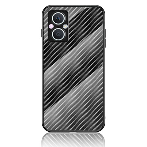 Coque Rebord Contour Silicone et Vitre Miroir Housse Etui Degrade Arc en Ciel LS2 pour Oppo A96 5G Noir