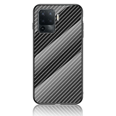 Coque Rebord Contour Silicone et Vitre Miroir Housse Etui Degrade Arc en Ciel LS2 pour Oppo F19 Pro Noir