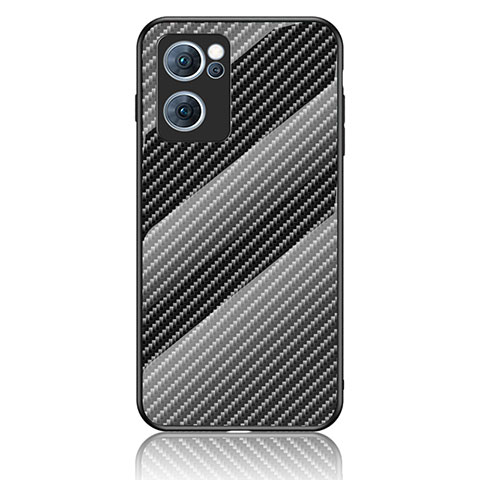 Coque Rebord Contour Silicone et Vitre Miroir Housse Etui Degrade Arc en Ciel LS2 pour Oppo Find X5 Lite 5G Noir