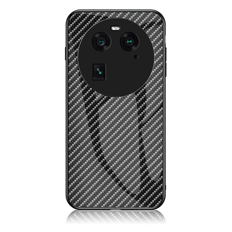 Coque Rebord Contour Silicone et Vitre Miroir Housse Etui Degrade Arc en Ciel LS2 pour Oppo Find X6 5G Noir