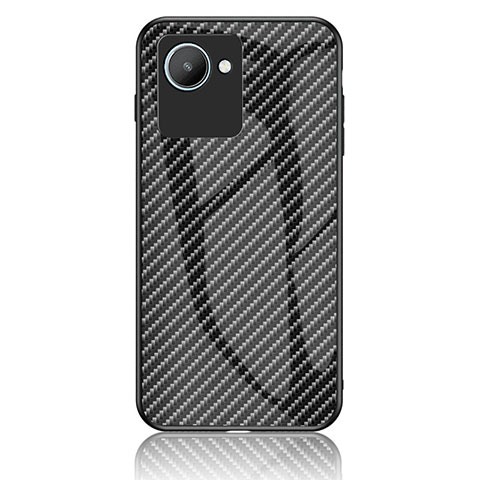 Coque Rebord Contour Silicone et Vitre Miroir Housse Etui Degrade Arc en Ciel LS2 pour Realme C30s Noir