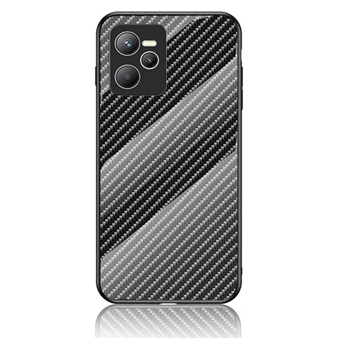 Coque Rebord Contour Silicone et Vitre Miroir Housse Etui Degrade Arc en Ciel LS2 pour Realme Narzo 50A Prime Noir