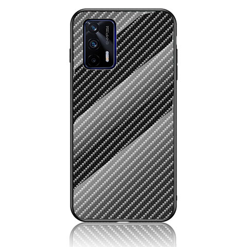 Coque Rebord Contour Silicone et Vitre Miroir Housse Etui Degrade Arc en Ciel LS2 pour Realme X7 Max 5G Noir