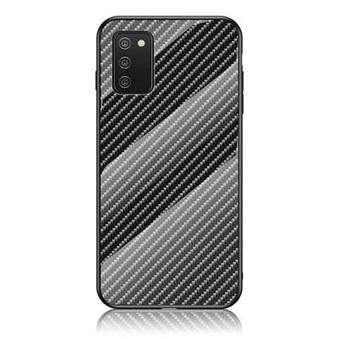 Coque Rebord Contour Silicone et Vitre Miroir Housse Etui Degrade Arc en Ciel LS2 pour Samsung Galaxy A03s Noir