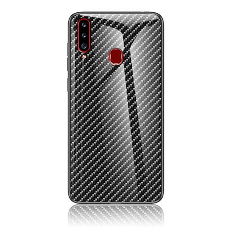 Coque Rebord Contour Silicone et Vitre Miroir Housse Etui Degrade Arc en Ciel LS2 pour Samsung Galaxy A20s Noir