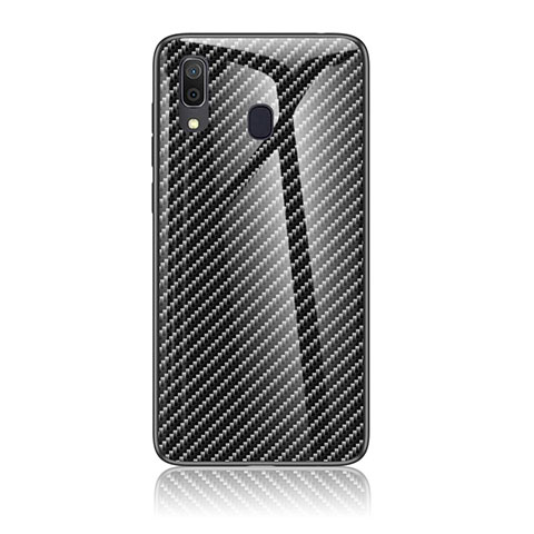 Coque Rebord Contour Silicone et Vitre Miroir Housse Etui Degrade Arc en Ciel LS2 pour Samsung Galaxy A30 Noir