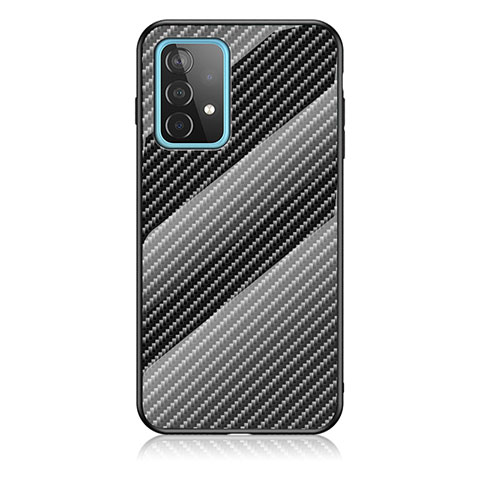 Coque Rebord Contour Silicone et Vitre Miroir Housse Etui Degrade Arc en Ciel LS2 pour Samsung Galaxy A52 4G Noir