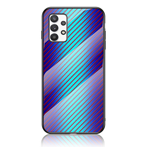 Coque Rebord Contour Silicone et Vitre Miroir Housse Etui Degrade Arc en Ciel LS2 pour Samsung Galaxy A53 5G Bleu