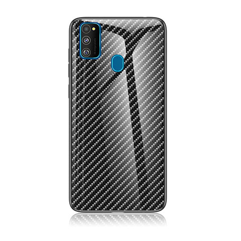 Coque Rebord Contour Silicone et Vitre Miroir Housse Etui Degrade Arc en Ciel LS2 pour Samsung Galaxy M21 Noir