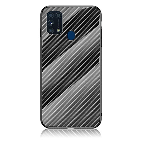 Coque Rebord Contour Silicone et Vitre Miroir Housse Etui Degrade Arc en Ciel LS2 pour Samsung Galaxy M21s Noir