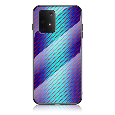 Coque Rebord Contour Silicone et Vitre Miroir Housse Etui Degrade Arc en Ciel LS2 pour Samsung Galaxy S10 Lite Bleu