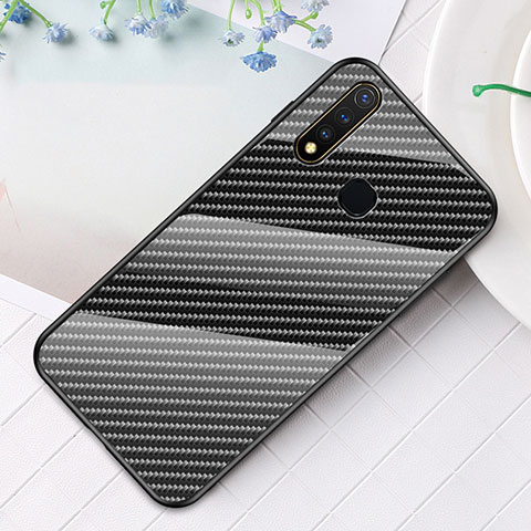 Coque Rebord Contour Silicone et Vitre Miroir Housse Etui Degrade Arc en Ciel LS2 pour Vivo iQOO U3 4G Noir