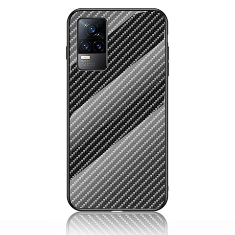 Coque Rebord Contour Silicone et Vitre Miroir Housse Etui Degrade Arc en Ciel LS2 pour Vivo V21e 4G Noir