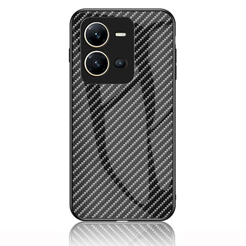 Coque Rebord Contour Silicone et Vitre Miroir Housse Etui Degrade Arc en Ciel LS2 pour Vivo V25e Noir