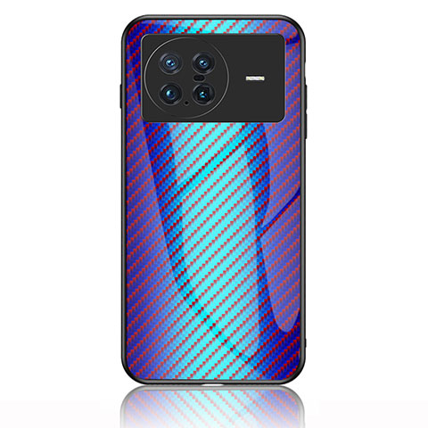 Coque Rebord Contour Silicone et Vitre Miroir Housse Etui Degrade Arc en Ciel LS2 pour Vivo X Note Bleu