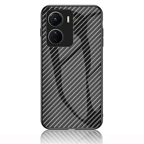 Coque Rebord Contour Silicone et Vitre Miroir Housse Etui Degrade Arc en Ciel LS2 pour Vivo Y16 Noir