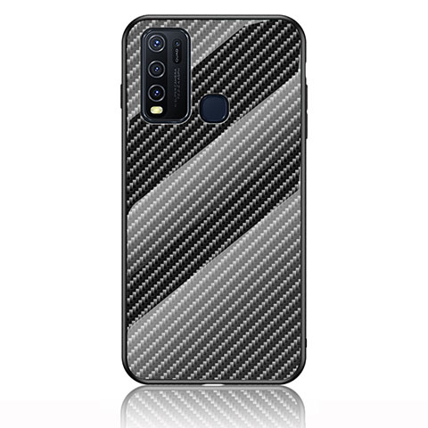 Coque Rebord Contour Silicone et Vitre Miroir Housse Etui Degrade Arc en Ciel LS2 pour Vivo Y50 Noir