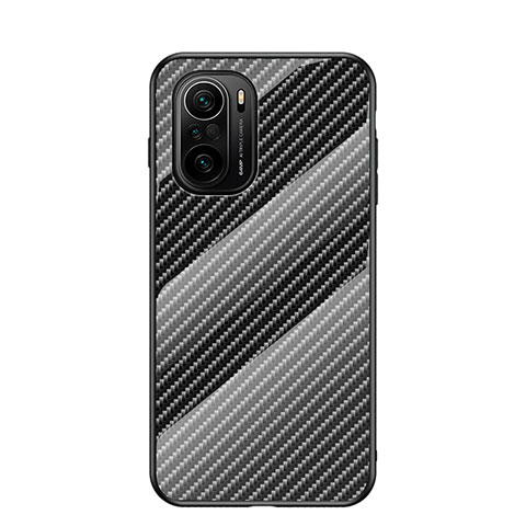 Coque Rebord Contour Silicone et Vitre Miroir Housse Etui Degrade Arc en Ciel LS2 pour Xiaomi Mi 11X 5G Noir