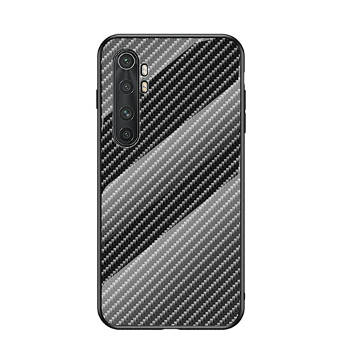 Coque Rebord Contour Silicone et Vitre Miroir Housse Etui Degrade Arc en Ciel LS2 pour Xiaomi Mi Note 10 Lite Noir