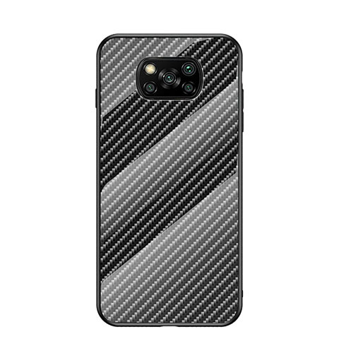 Coque Rebord Contour Silicone et Vitre Miroir Housse Etui Degrade Arc en Ciel LS2 pour Xiaomi Poco X3 Pro Noir