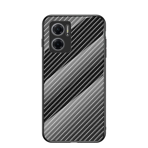 Coque Rebord Contour Silicone et Vitre Miroir Housse Etui Degrade Arc en Ciel LS2 pour Xiaomi Redmi 10 5G Noir