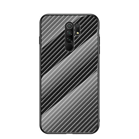 Coque Rebord Contour Silicone et Vitre Miroir Housse Etui Degrade Arc en Ciel LS2 pour Xiaomi Redmi 9 Noir