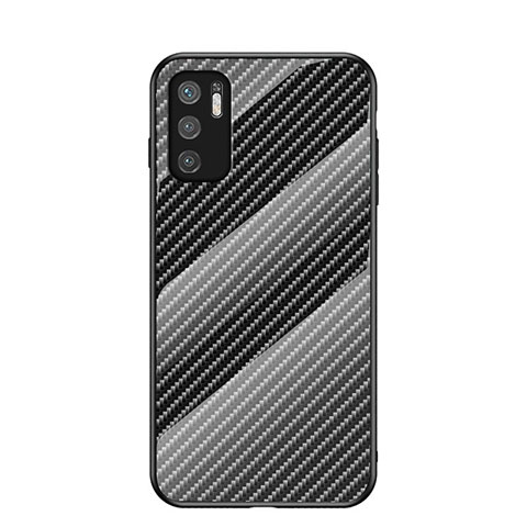 Coque Rebord Contour Silicone et Vitre Miroir Housse Etui Degrade Arc en Ciel LS2 pour Xiaomi Redmi Note 10 5G Noir