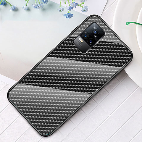 Coque Rebord Contour Silicone et Vitre Miroir Housse Etui Degrade Arc en Ciel LS3 pour Vivo V21e 4G Noir