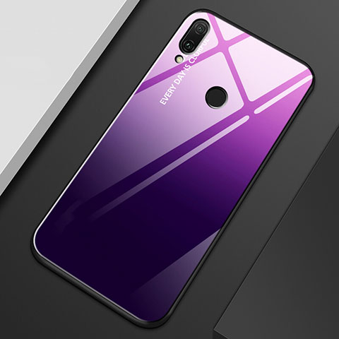 Coque Rebord Contour Silicone et Vitre Miroir Housse Etui Degrade Arc en Ciel M01 pour Huawei Y9 (2019) Mixte