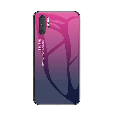 Coque Rebord Contour Silicone et Vitre Miroir Housse Etui Degrade Arc en Ciel M01 pour Samsung Galaxy Note 10 Plus 5G Violet