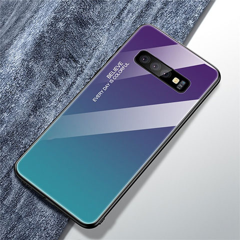 Coque Rebord Contour Silicone et Vitre Miroir Housse Etui Degrade Arc en Ciel M01 pour Samsung Galaxy S10 5G Mixte