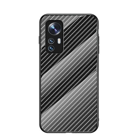 Coque Rebord Contour Silicone et Vitre Miroir Housse Etui Degrade Arc en Ciel M01 pour Xiaomi Mi 12 Pro 5G Noir