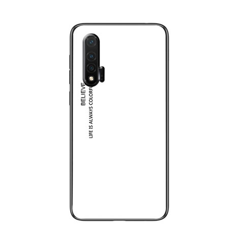 Coque Rebord Contour Silicone et Vitre Miroir Housse Etui Degrade Arc en Ciel pour Huawei Nova 6 5G Blanc