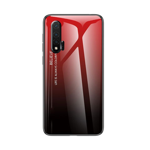 Coque Rebord Contour Silicone et Vitre Miroir Housse Etui Degrade Arc en Ciel pour Huawei Nova 6 5G Rouge