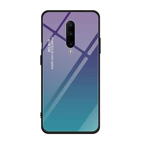 Coque Rebord Contour Silicone et Vitre Miroir Housse Etui Degrade Arc en Ciel pour OnePlus 7 Pro Mixte