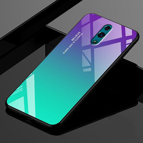 Coque Rebord Contour Silicone et Vitre Miroir Housse Etui Degrade Arc en Ciel pour Oppo K3 Mixte