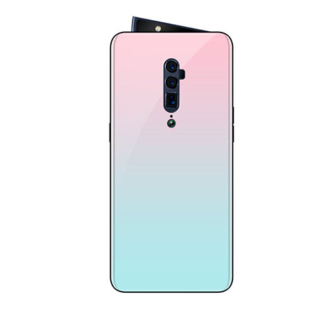 Coque Rebord Contour Silicone et Vitre Miroir Housse Etui Degrade Arc en Ciel pour Oppo Reno 10X Zoom Rose