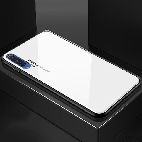 Coque Rebord Contour Silicone et Vitre Miroir Housse Etui Degrade Arc en Ciel pour Xiaomi Mi 9 Lite Blanc