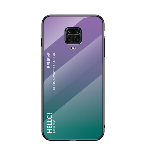 Coque Rebord Contour Silicone et Vitre Miroir Housse Etui Degrade Arc en Ciel pour Xiaomi Poco M2 Pro Mixte