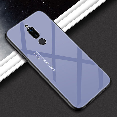 Coque Rebord Contour Silicone et Vitre Miroir Housse Etui Degrade Arc en Ciel pour Xiaomi Redmi 8 Gris Fonce