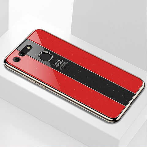 Coque Rebord Contour Silicone et Vitre Miroir Housse Etui K01 pour Huawei Honor V20 Rouge